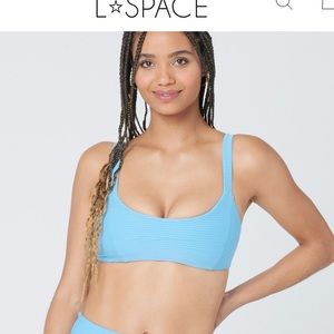L Space Eco Chic Repreve Jess Bikini Top in Cornflower (blue) size Medium *new*
